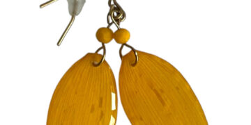 Aretes de girasol hechos a mano de forma artesanal