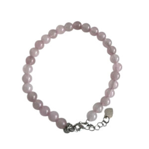 Pulsera de cuarzo rosa con inox