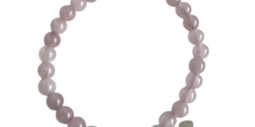 Pulsera de cuarzo rosa con inox